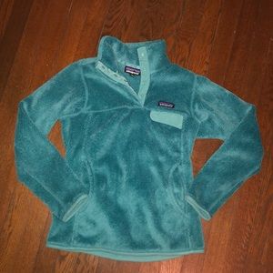 Patagonia teal fuzzy fleece, size xs